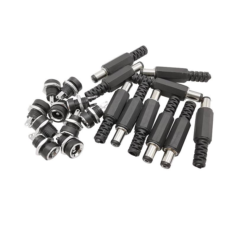 20Pair DC-022B 5.5x2.1mm DC Power Female Jack+Male Plug Socket Adapter Connector DC Power Supply Panel Mount Connector