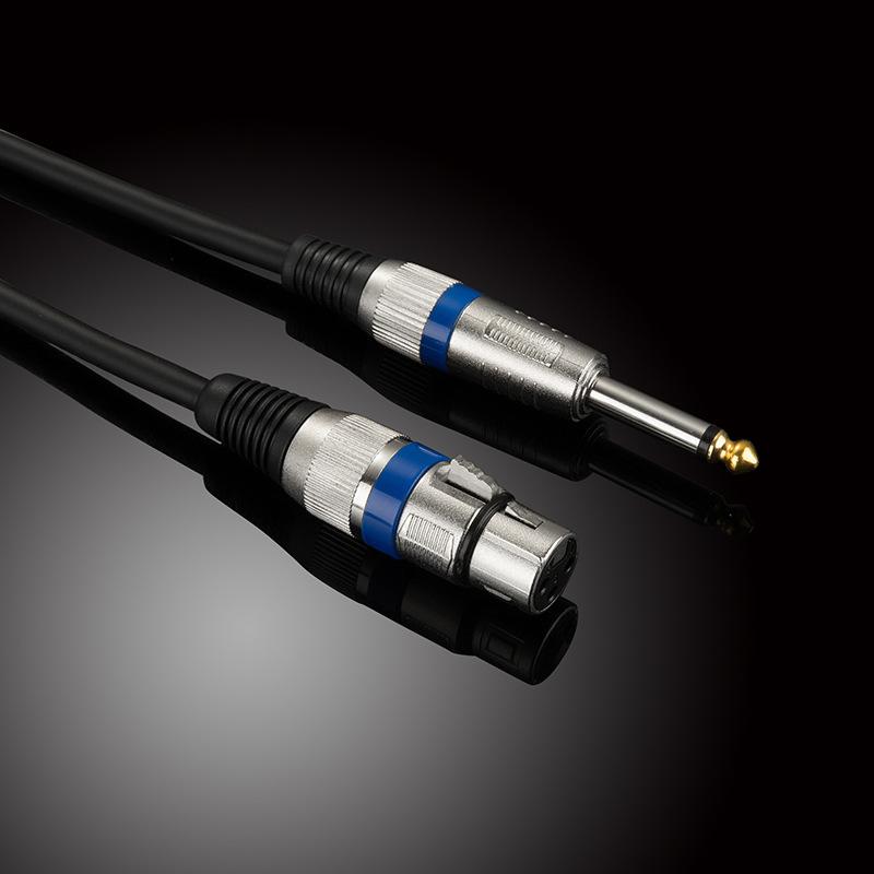 1Pcs 3M Nickel-plated Metal Plug 6.35mm 1/4"Mono Male Plug to 3Pin XLR Female Socket Audio Cable Mixer Microphone Mic with Cable