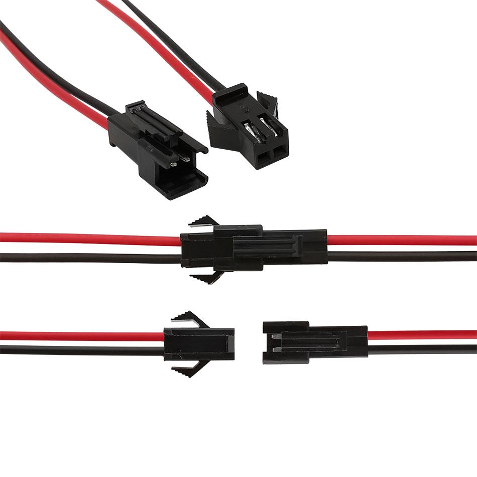 JST SM 2 Pin Connector Plug Male To Female Wire Connector Adapter Electrical Cable Wire pigtail for LED Light 10CM15CM20CM