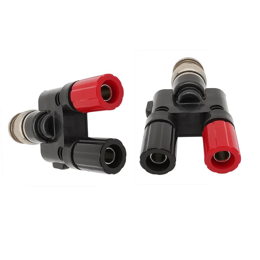 2Pcs BNC Male Plug to 4mm Dual Banana Female Jack Socket Binding Post RF Coax Coaxial Splitter Connector 4mm banana Adapter