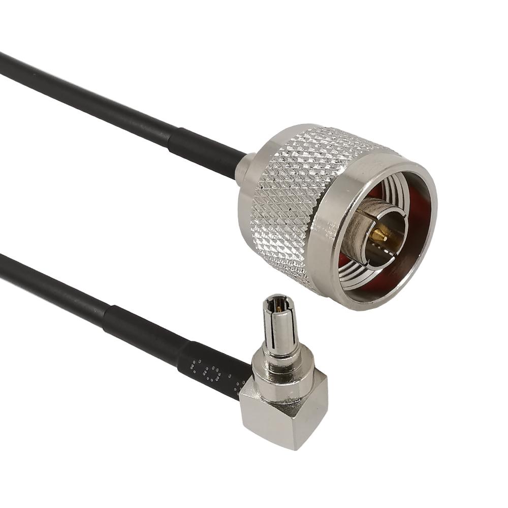 2Pcs CRC9 Male Plug Right Angle To N Male Plug Coax Pigtail Wire Connector Adapter RG174 Cable N male Straight Pigtails cable