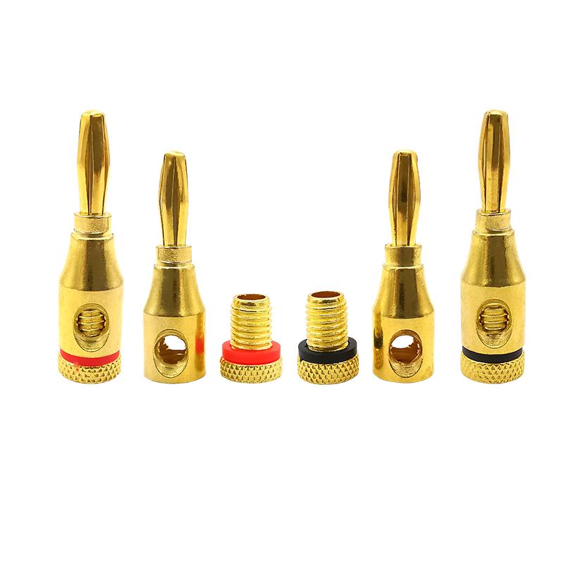 20Pair 4mm Banana Plugs Connector Gold plated red & black 4mm Terminal Cable Wire adapter Musical Audio amplifier Speaker