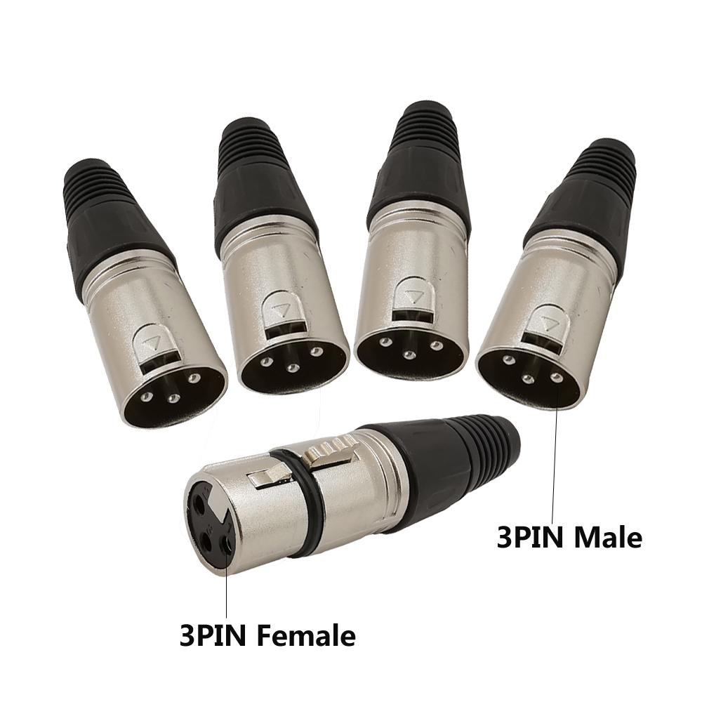 100PCS 3Pin Audio XLR Connectors Soldering Type Microphone Male and Female Cannon Plug Cable Terminals for MIC