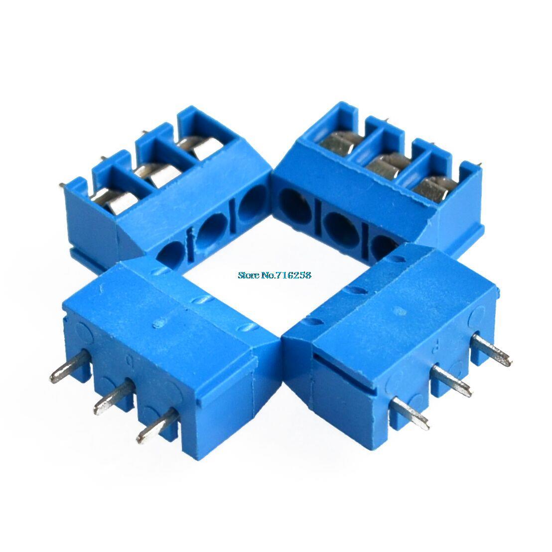 50PCS 3 Pin Screw  Connector 5mm Pitch 5.08-301-3P 301-3P 3pin