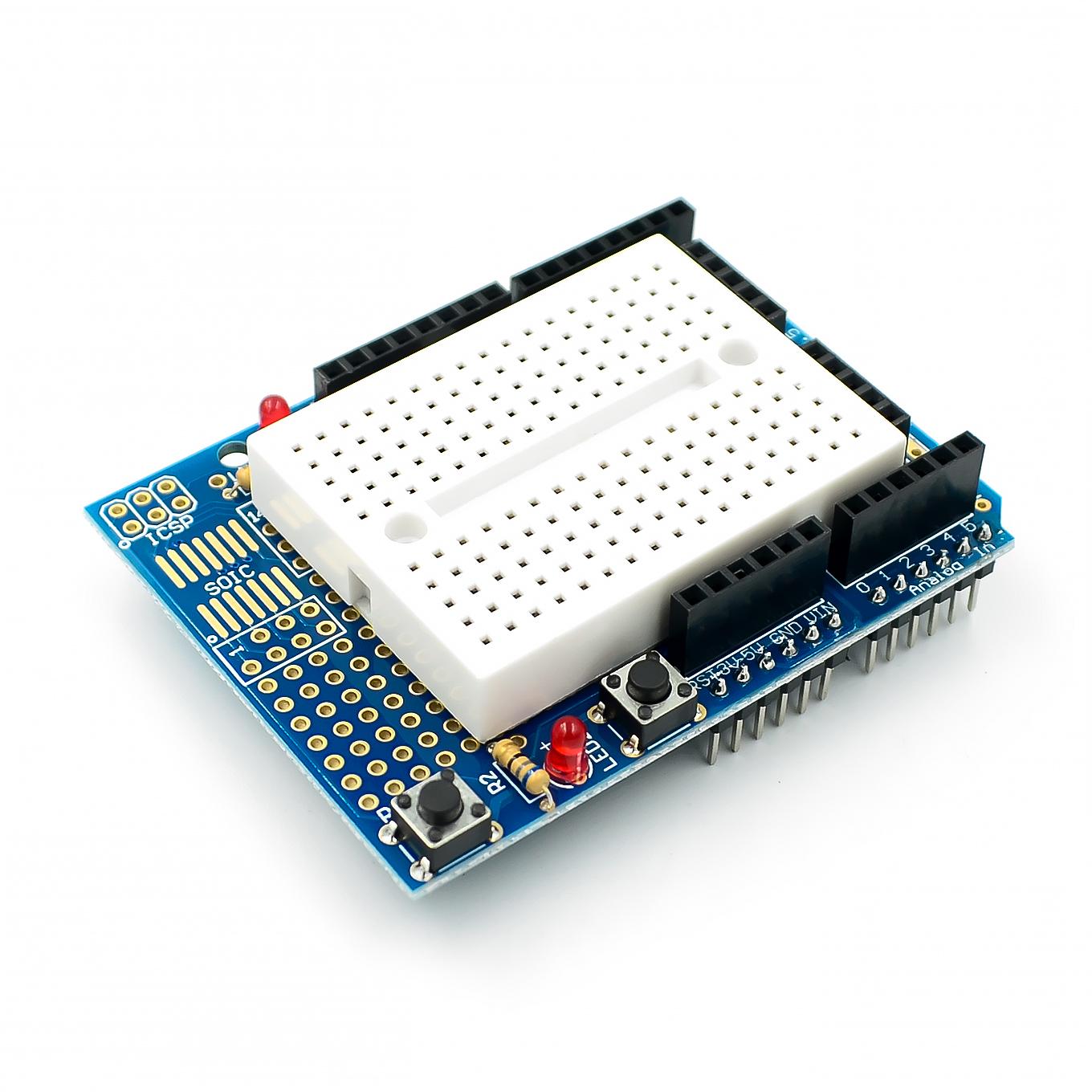 10pcs/lot UNO Proto Shield prototype expansion board with SYB-170 mini breadboard based  UNO ProtoShield