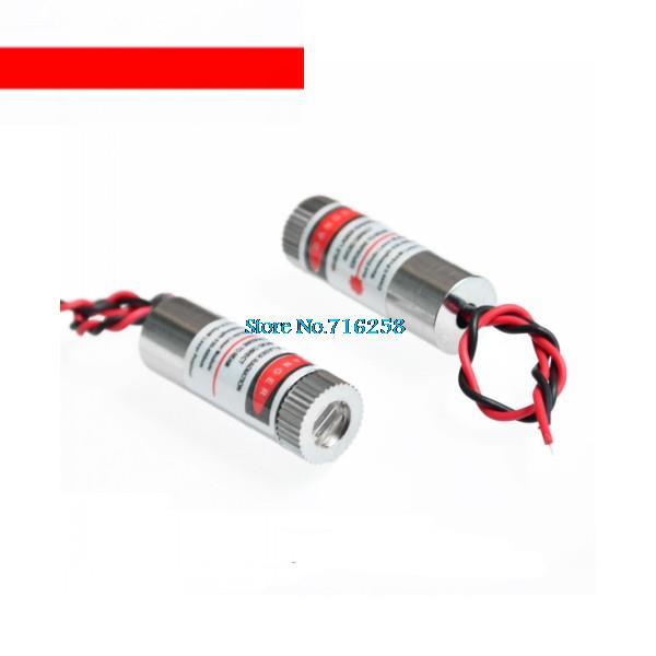 Shipping 10pcs/lot 5mW 650nm Red Line Laser Module Focus Adjustable Laser Head 5V Industrial Grade