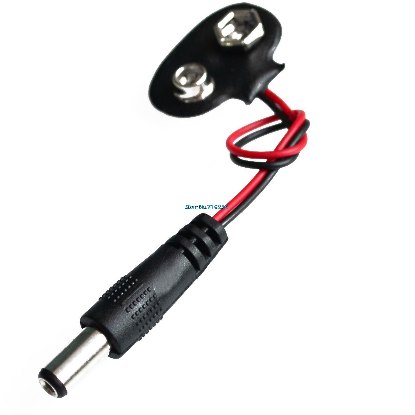 10pcs Experimental 9V Battery Snap Power Cable to DC 9V Clip Male Line Battery Adapter For Arduino Uno R3 DIY Jack Connector new