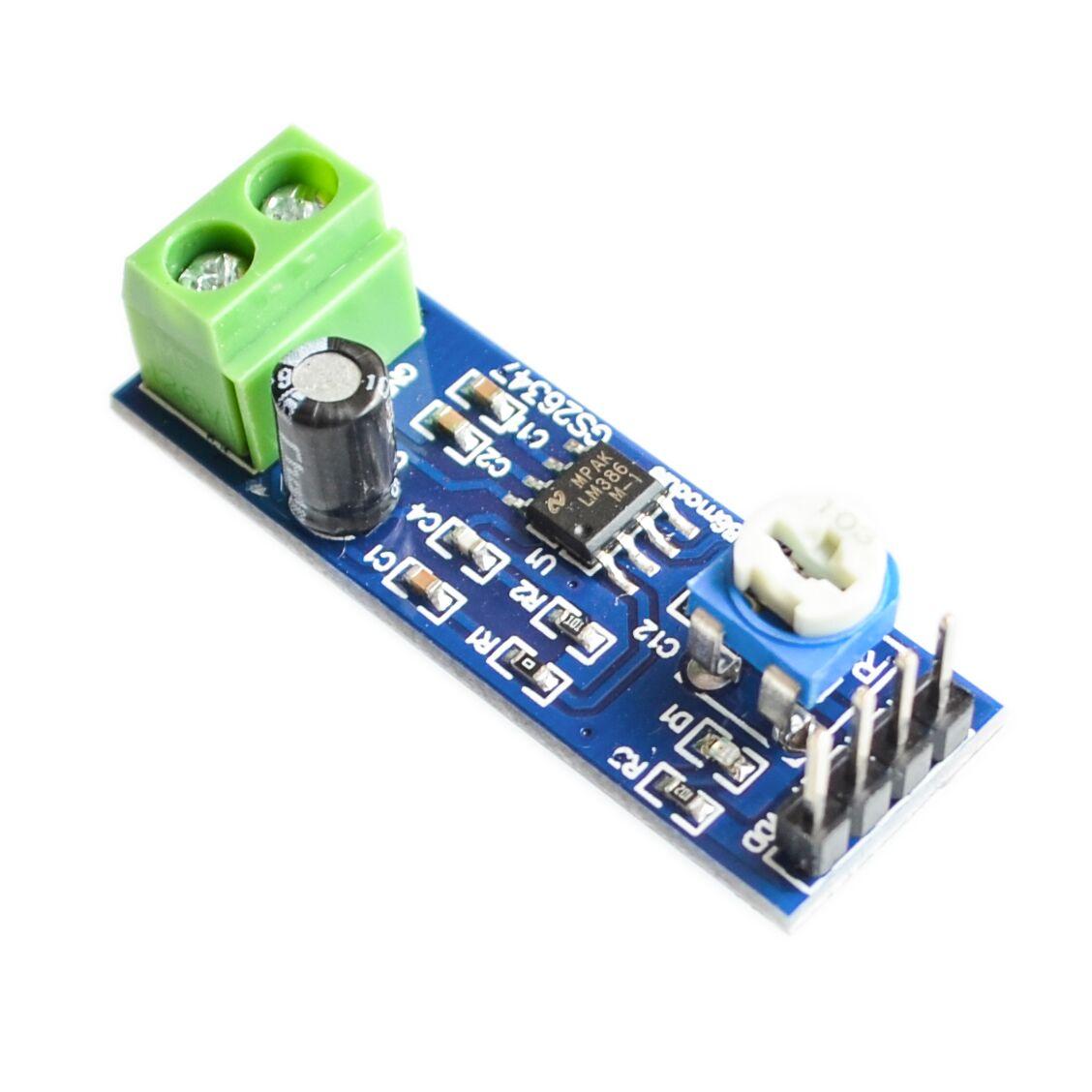 5PCS/lot LM386 Audio Amplifier Module 200 Times 5V-12V Input 10K Adjustable Resistance