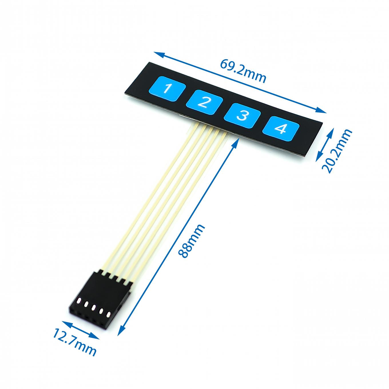 10PCS/LOT 1*4 4 Key Matrix Membrane Switch Keypad Keyboard Control Panel SCM Extended Keyboard Super Slim